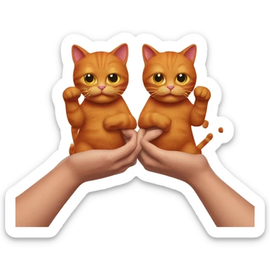 The red cat in the hands of a man sticker