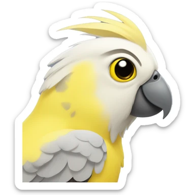 Yellow and grey cockatiel sticker