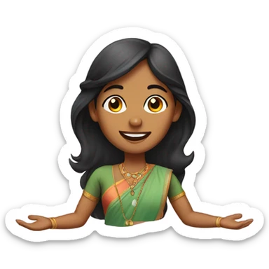 Indian girl flying sticker