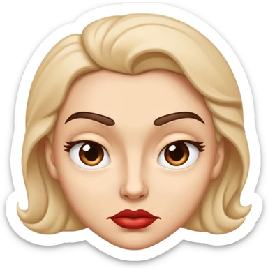 A spiteful face looks tight and sharp—eyebrows slightly lowered, lips curled in a smirk or pressed in a smug line, with eyes that or narrow with defiance or satisfaction sticker