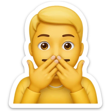 Make a basic emoji but with both hands covering its mouth and fingers threaded - reminiscent of goykers goal celebrations. sticker