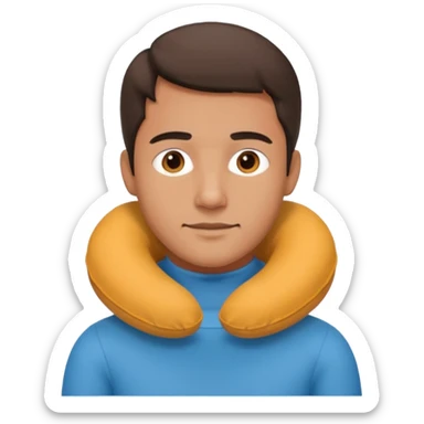 man using travel neckpillow  sticker