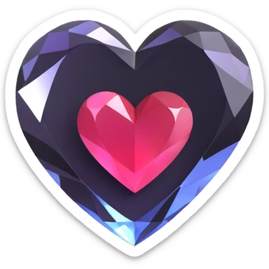 crystal heart sticker