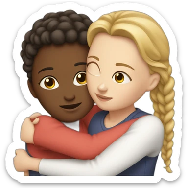 Two white girl hugging each other  sticker
