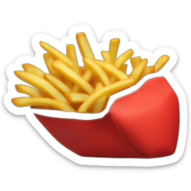 french fries in a red bag sticker
