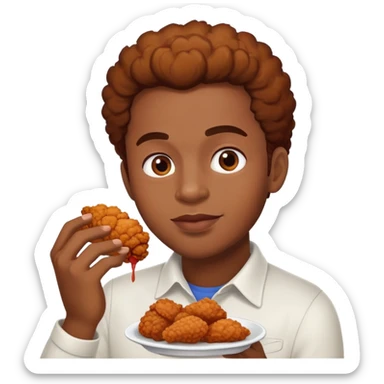 black person eating chicken called ahmad sticker