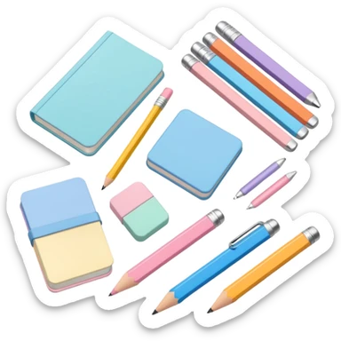 articulos de libreria aesthetic de colores sticker