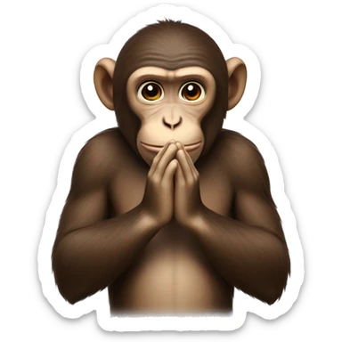 monkey with the praying hands sticker
