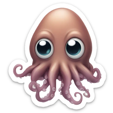 a sad squid  sticker