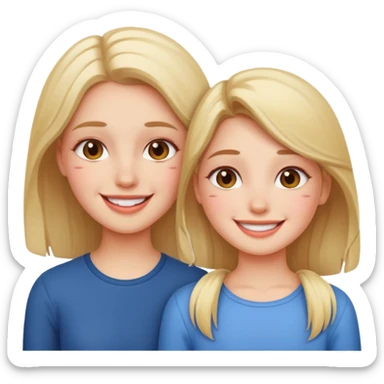 A girl blushing at a girl sticker