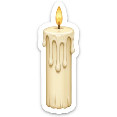 Thin and long Leaning Candle dripping wax as if someone is holding it sticker