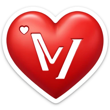 Heart with the letter y inside  sticker