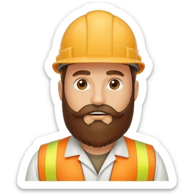 30” Long beard brown cap nuclear worker  sticker