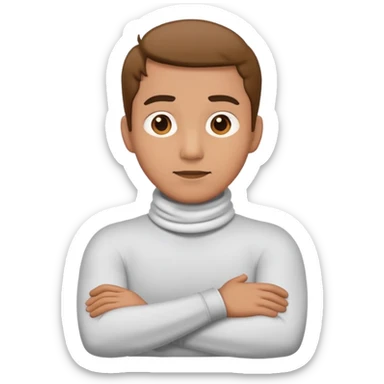 a man wi th both arms crossing his neck sticker