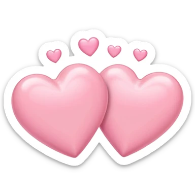 two pastel pink hearts sticker