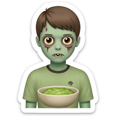 Garoto zumbi com camisa alternativa cabelo castanho quase tijelinha mas não tijelinha sticker
