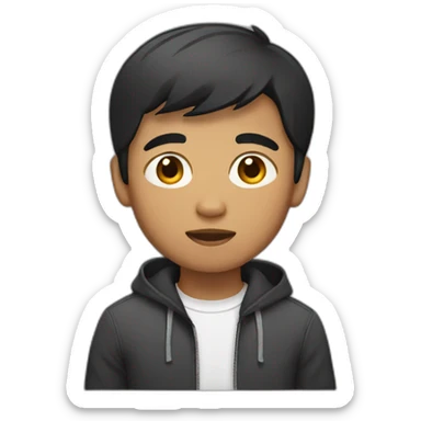 dark filipino boy short hair sticker