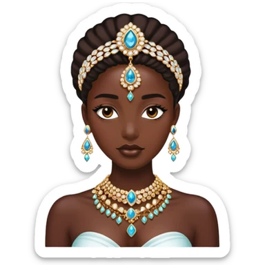 stunning dark-skinned portrait with jewelry sticker