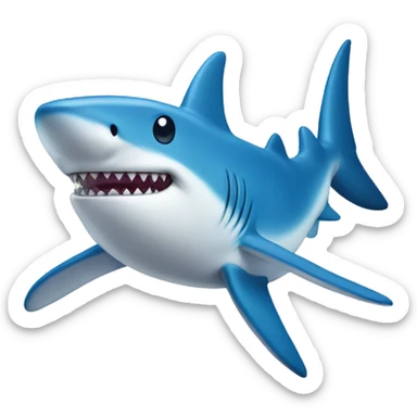 blue shark mascot  sticker