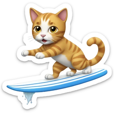 Cat surfing  sticker