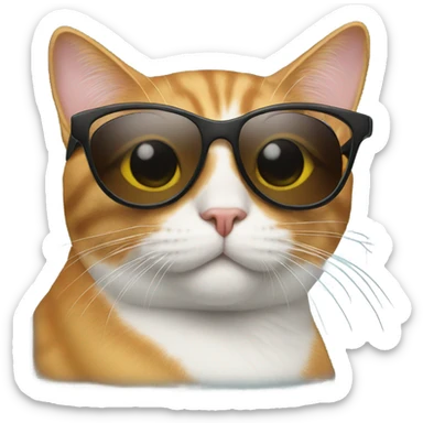 Cat with sunglasses sticker