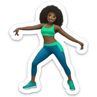 zumba green blue sticker