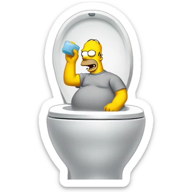 Homer simpson au toilette sticker