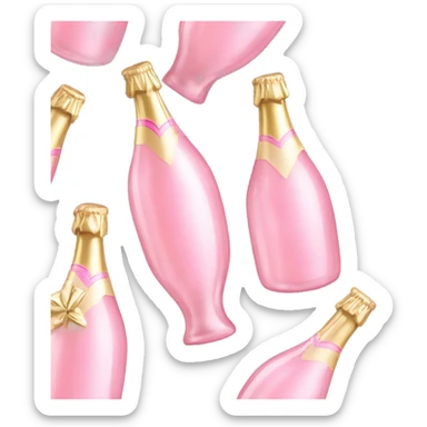 Tilted pink champagne bottle luxurious  sticker