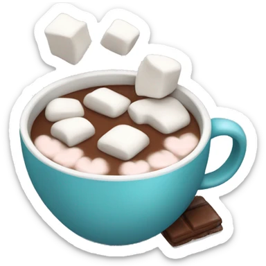A cup of hot cocoa with marshmallows sticker