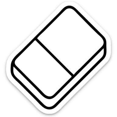 simple style illustration of an eraser, school supplies sticker