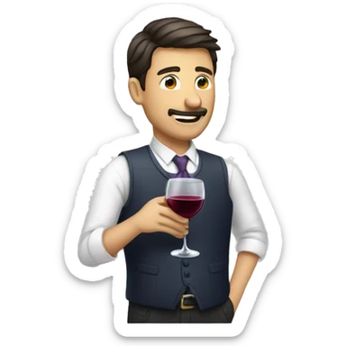 Persona haciendo trucos con una Copa de vino sticker