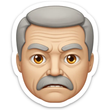 50 year old white male with an open mouth. Only his mouth is made of concrete with thick sides resembling a street gutter. He should look slightly angry but the joke is on him. sticker