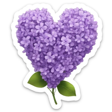 Lilac heart with violet flowers sticker