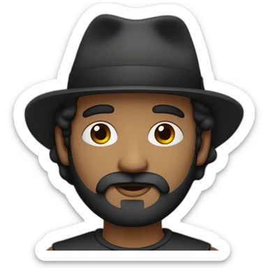 Hombre con barba negra y anteojos negros sticker