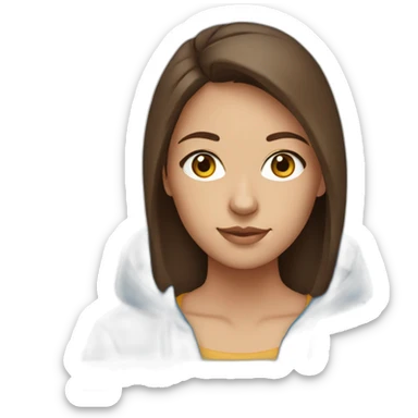 Girl with brown hair, brown eyes blue hoodie sticker