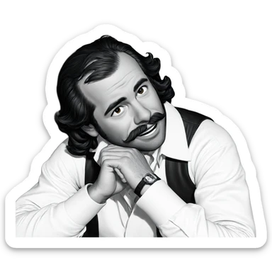 monochrome portrait of a man sticker