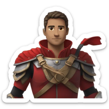 Personne avec un brassard rouge au bras et qui lève son bras vers le ciel sticker