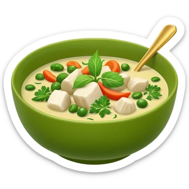 basic green curry in a green bowl sticker