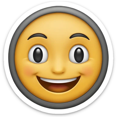 happy face emoji  grey colored sticker