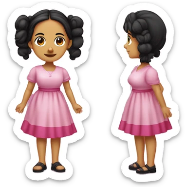 Mariana Bracetti Cuevas was a patriot and leader of the Puerto Rico independence movement. Pink dress. 2 pigtails. Dark hair old woman. sticker