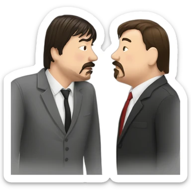 David Brent Kissing Graham Linehan sticker