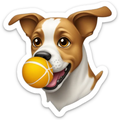 DOG WITH A BALL IN ITS MOUTH sticker