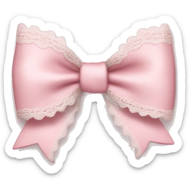 light pink bow with lace trimming the bottom sticker
