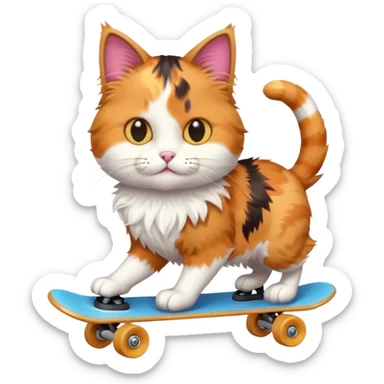 A cat skating sticker