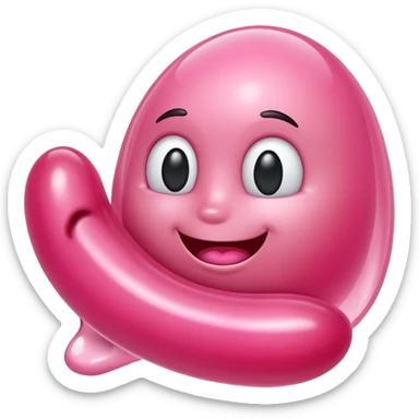 realistic pink jelly bean, photorealistic style sticker