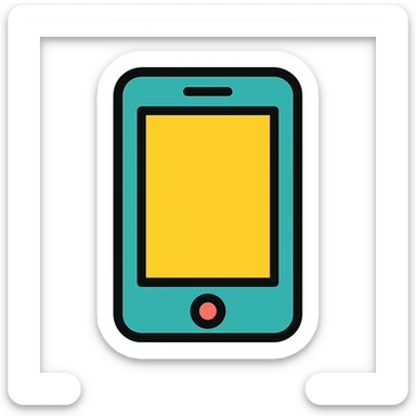 mobile phone icon clean modern sticker