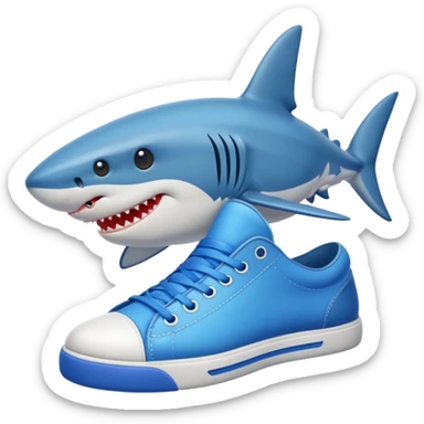 Shark with blue shoes sticker
