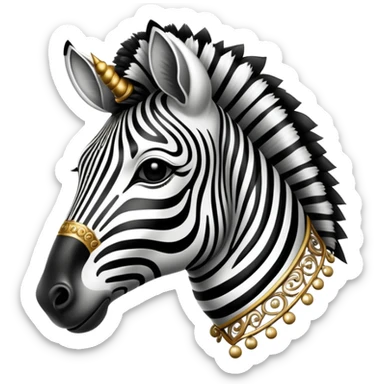 Vintage circus zebra wearing filigree sticker