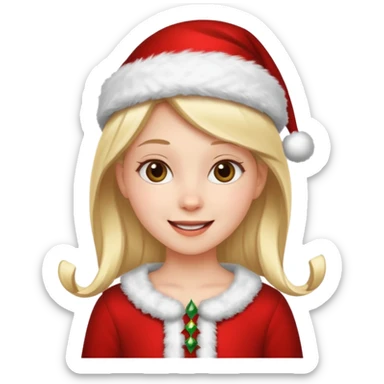 menina trajes natalinos e um olhar feliz sticker