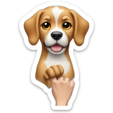 Dog that makes a finger of honor sticker